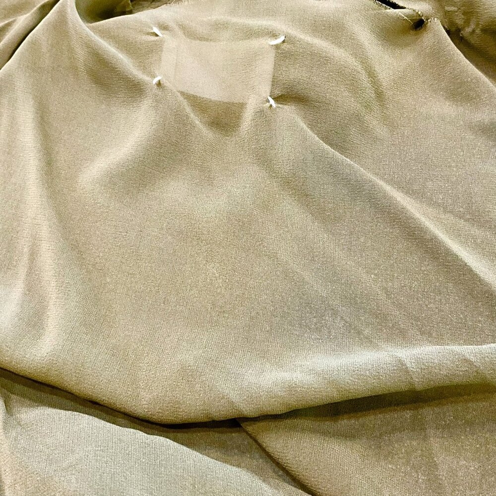 Maison Martin Margiela Silk Draped Asymmetric Top w/Long Train Sheer IT44 - Picture 12 of 12